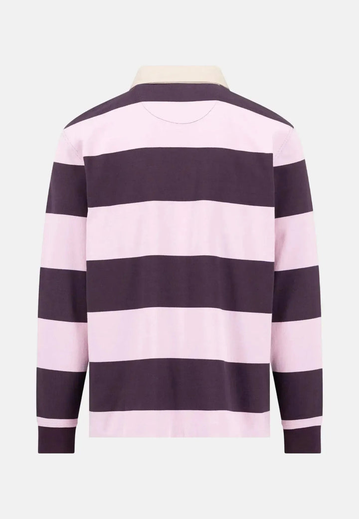 Fynch - Hatton Striped Rugby Shirt Aubergine - 16021363-342-M - fynch - hatton.co.uk