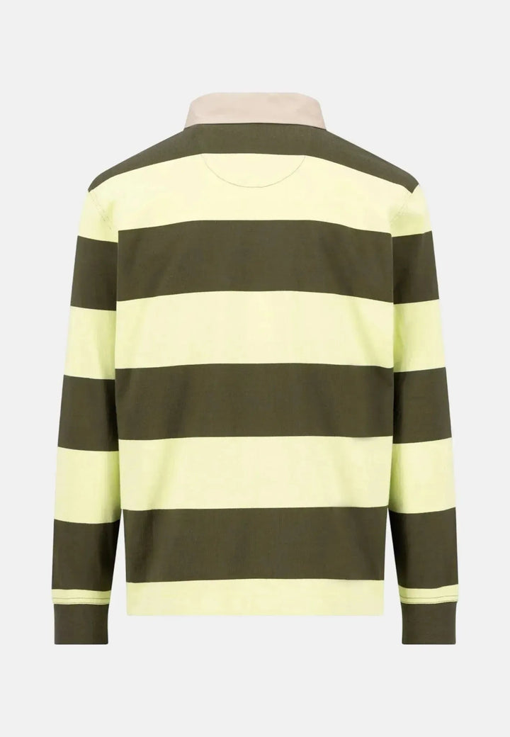 Fynch - Hatton Striped Rugby Shirt Dark Khaki - 16021363-719-M - fynch - hatton.co.uk