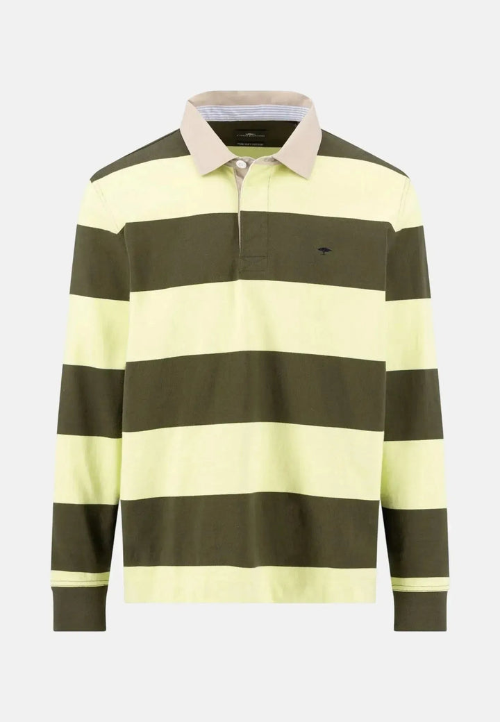 Fynch - Hatton Striped Rugby Shirt Dark Khaki - 16021363-719-M - fynch - hatton.co.uk