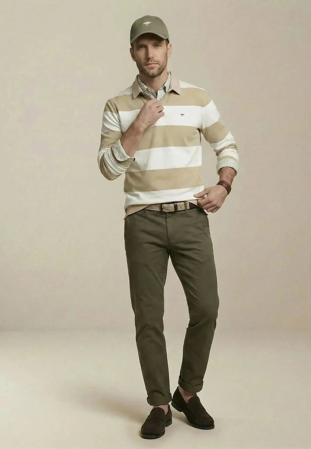 Fynch - Hatton Striped Rugby Shirt New Off White - 16021363-719-M - fynch - hatton.co.uk