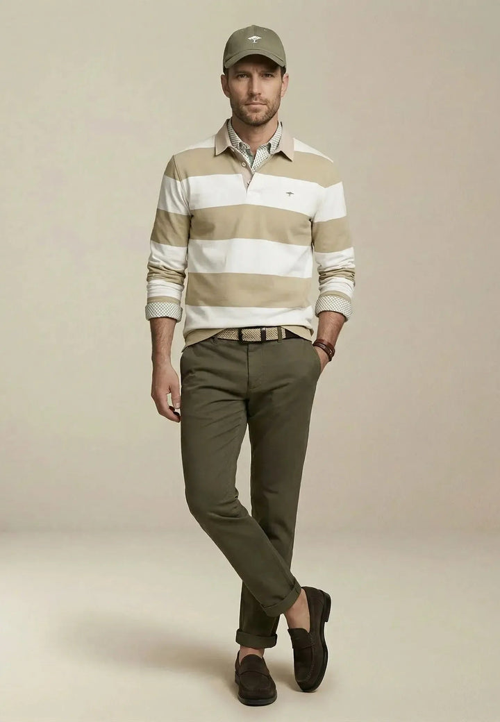 Fynch - Hatton Striped Rugby Shirt New Off White - 16021363-719-M - fynch - hatton.co.uk