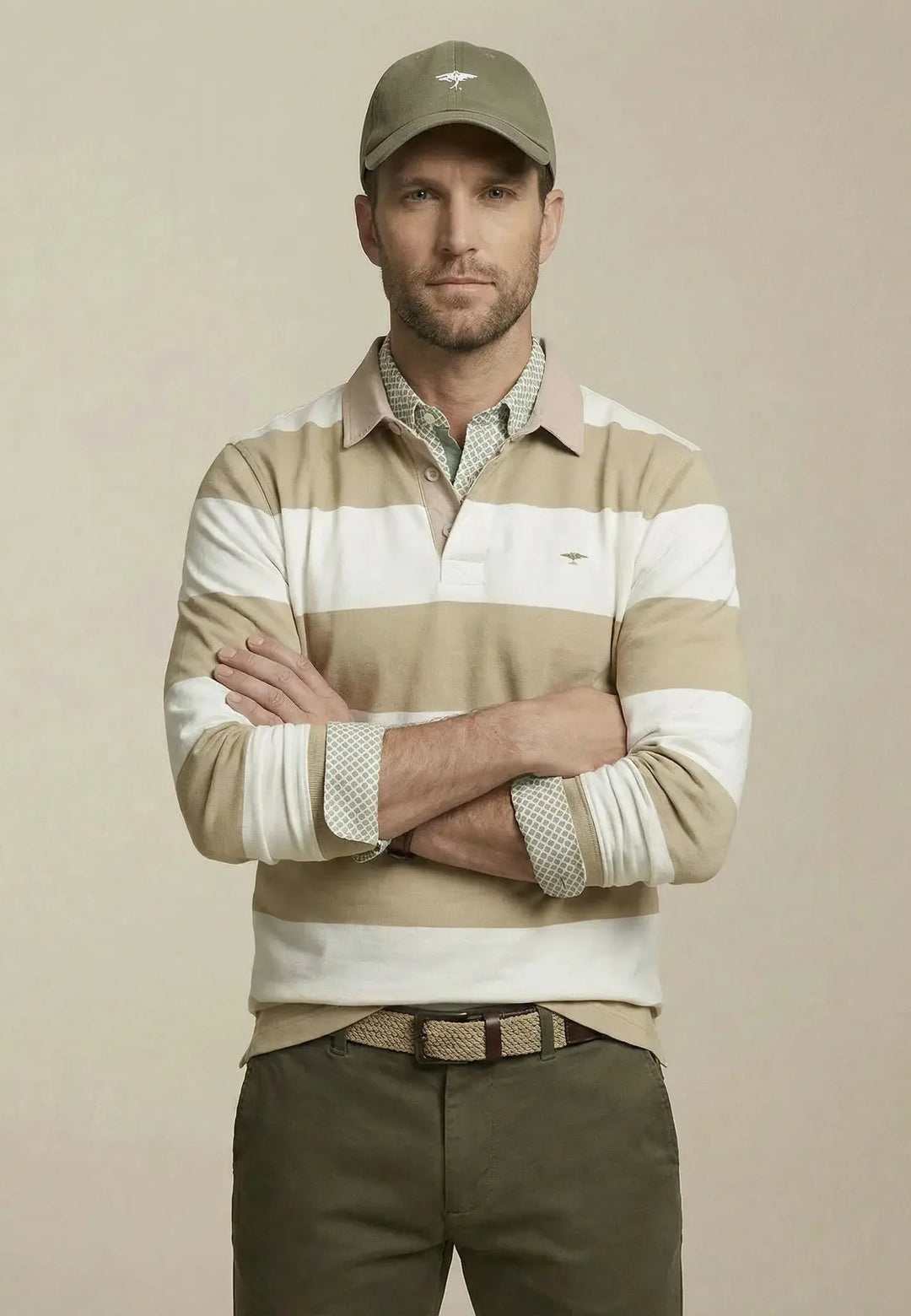 Fynch - Hatton Striped Rugby Shirt New Off White - 16021363-719-M - fynch - hatton.co.uk