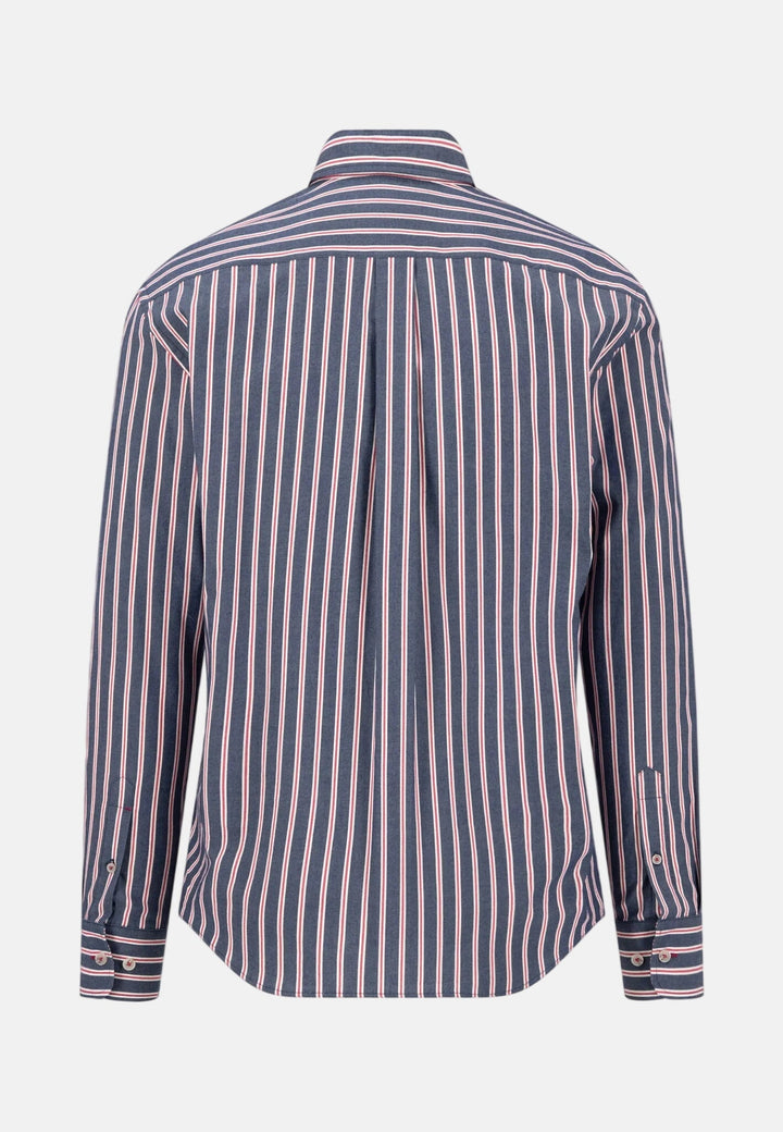 Fynch-Hatton Striped Twill Button Down Shirt Grape 16085350-416-M