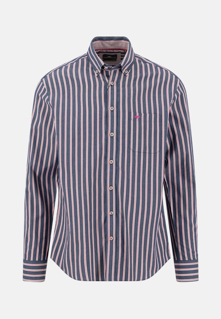 Fynch-Hatton Striped Twill Button Down Shirt Grape 16085350-416-M