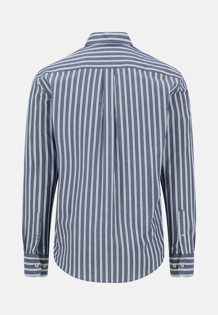 Fynch-Hatton Striped Twill Button Down Shirt Teal 16085350-673-M