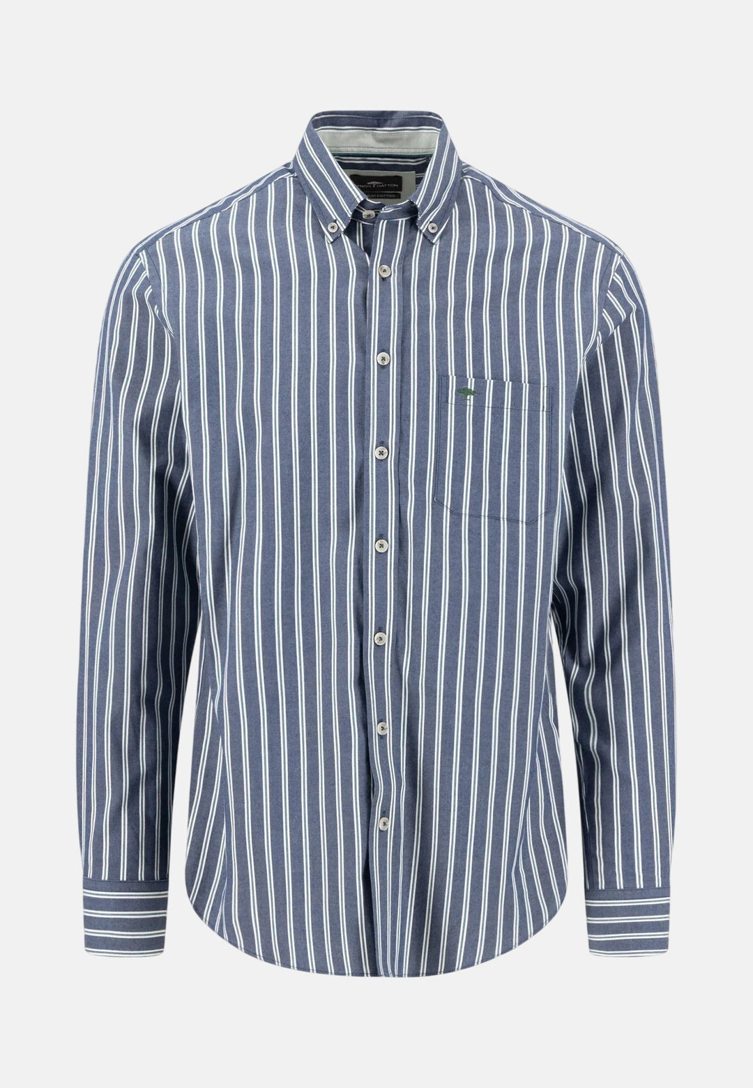 Fynch-Hatton Striped Twill Button Down Shirt Teal 16085350-673-M