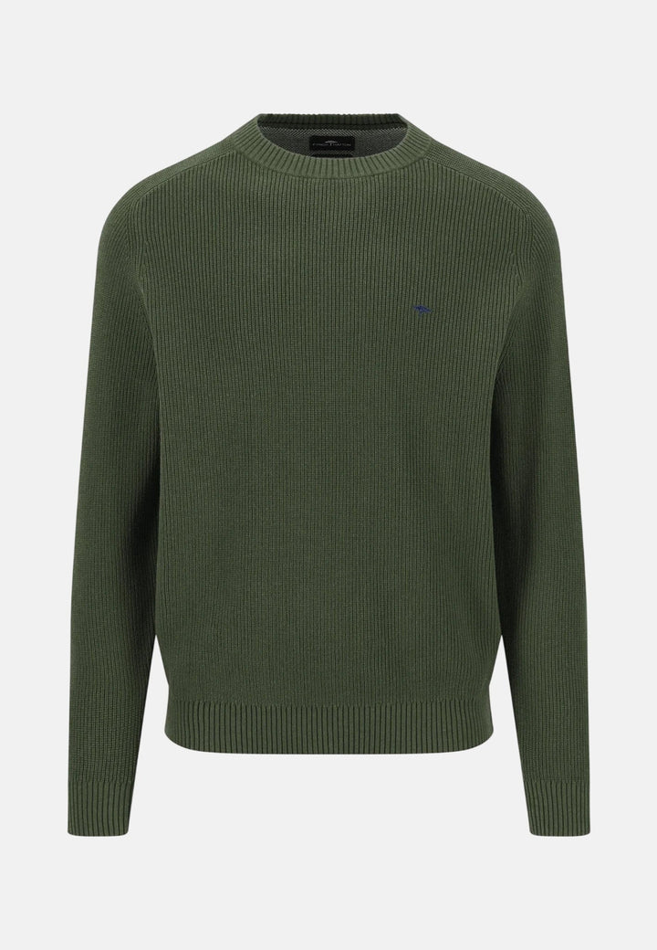 Fynch-Hatton Structured Cotton Crewneck Knit Cypress 1609208-749-M