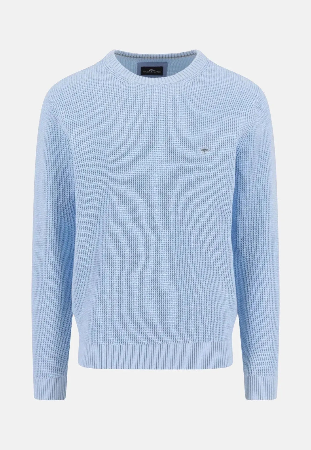 Fynch - Hatton Structured Cotton Crewneck Knit New Breeze 1512205-653-S