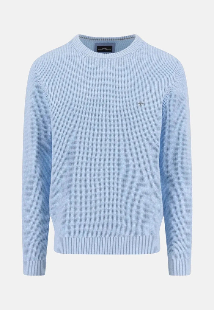 Fynch - Hatton Structured Cotton Crewneck Knit New Breeze 1512205-653-S