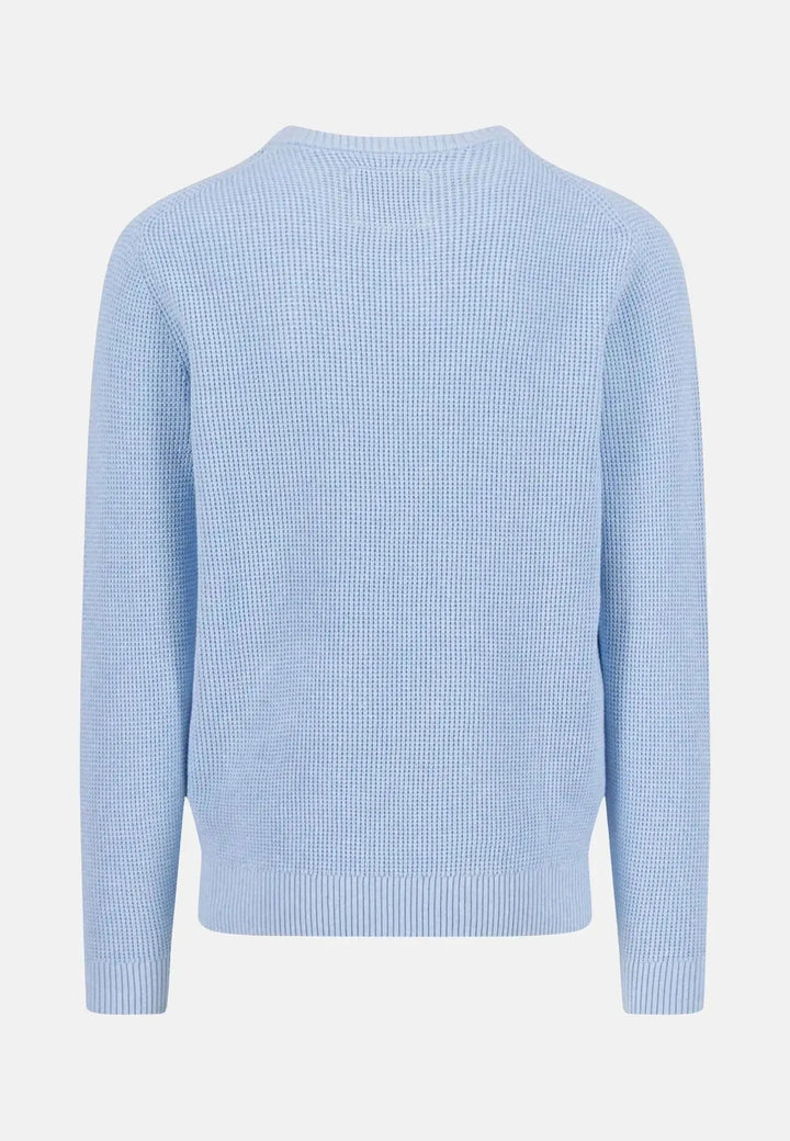 Fynch - Hatton Structured Cotton Crewneck Knit New Breeze 1512205-653-S