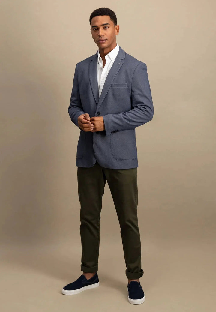 Structured Jersey Blazer Navy Melange – FYNCH-HATTON, image 5 of 5