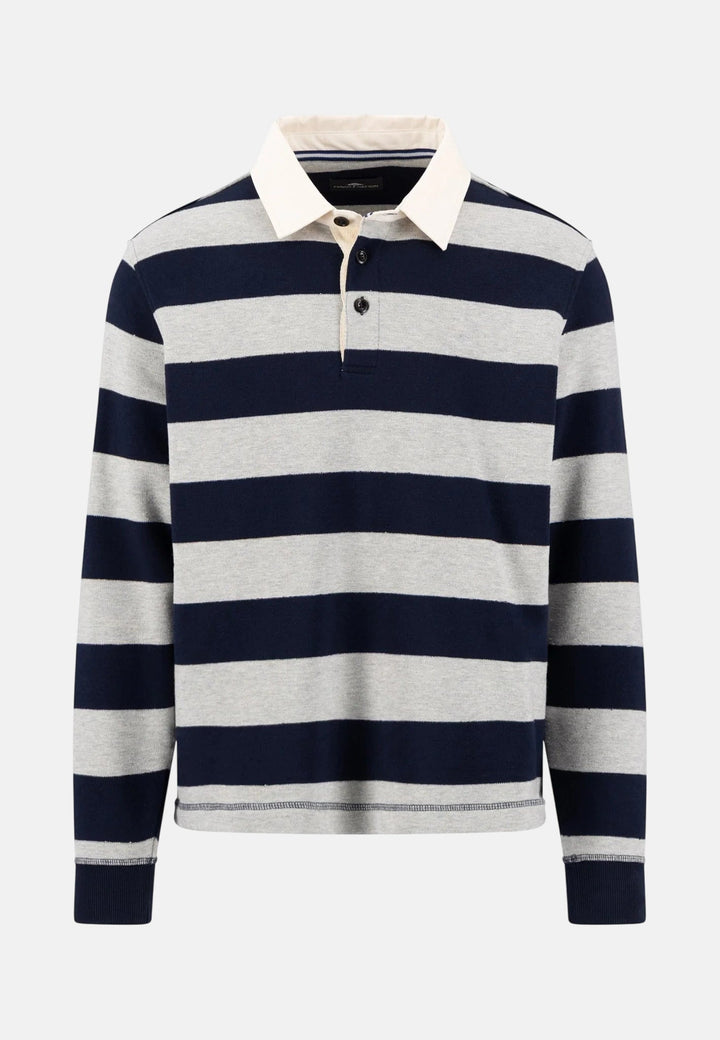 Fynch-Hatton Structured Stripe Rugby Shirt Navy 16091331-685-M