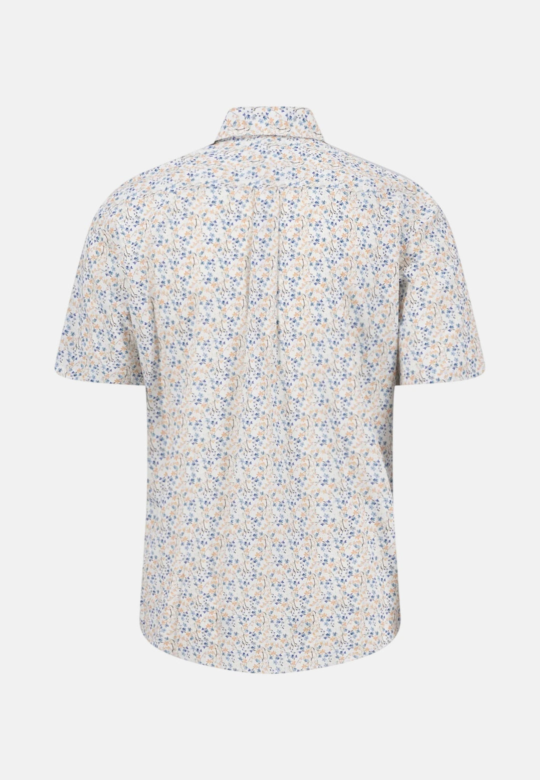 Fynch - Hatton Summer Flower Print Short Sleeved Shirt Tangerine 16046141-212-M