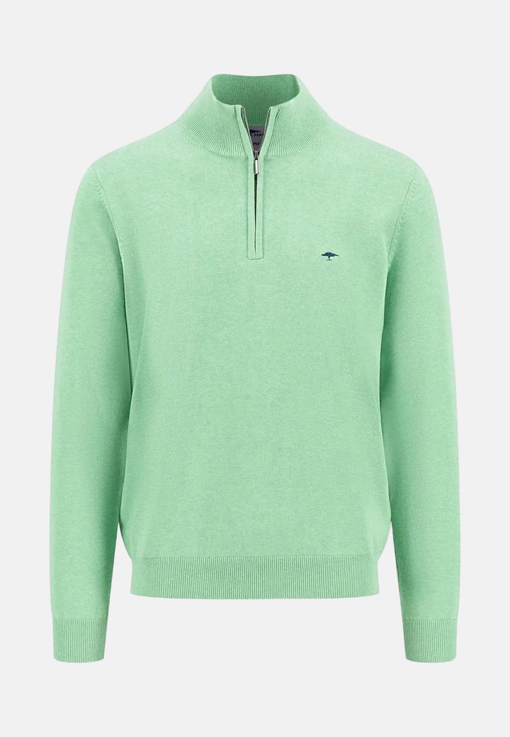 Fynch - Hatton Superfine 1/4 Zip Cotton Knit Turf Green 1513215-722-S