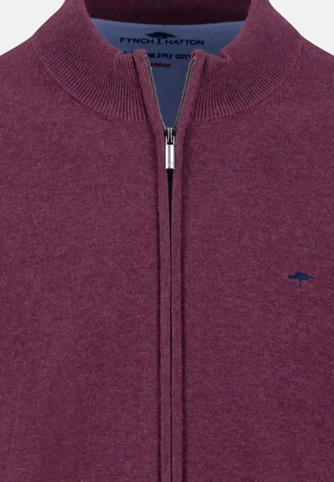 Fynch - Hatton Superfine Stand - Up Cardigan Deep Merlot 1514212-368-M