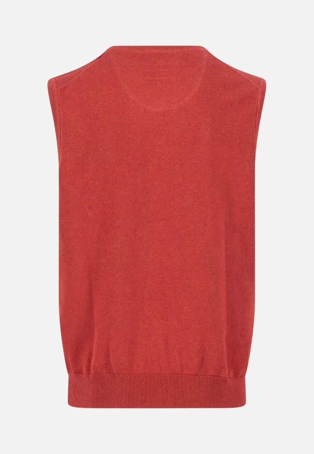 Fynch - Hatton - Superfine V - Neck Cotton Knit Vest Garnet Red - 1514214-367-S