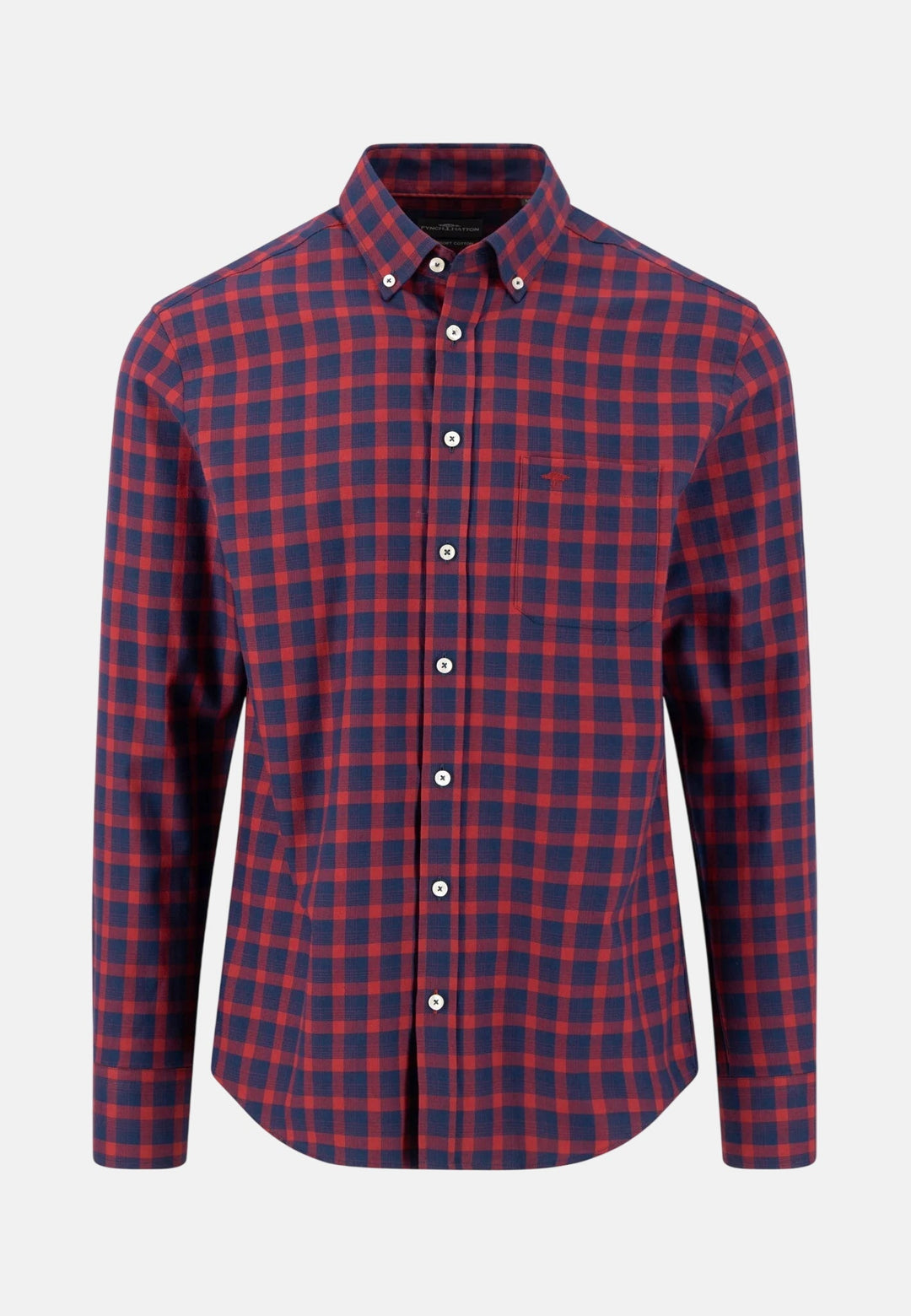 Fynch-Hatton Two-Tone Check Button Down Shirt Brick 16145480-346-M