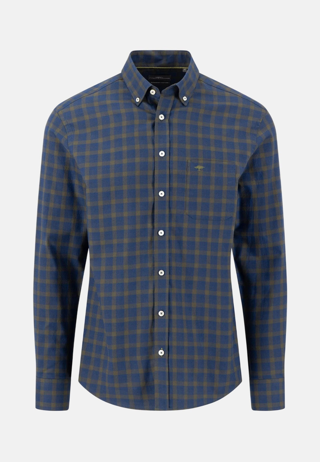 Fynch-Hatton Two-Tone Check Button Down Shirt Cypress 16145480-749-M