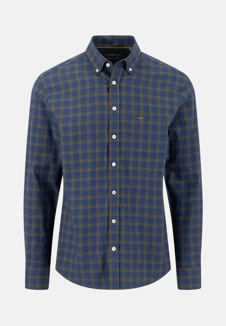 Fynch-Hatton Two-Tone Check Button Down Shirt Cypress 16145480-749-M