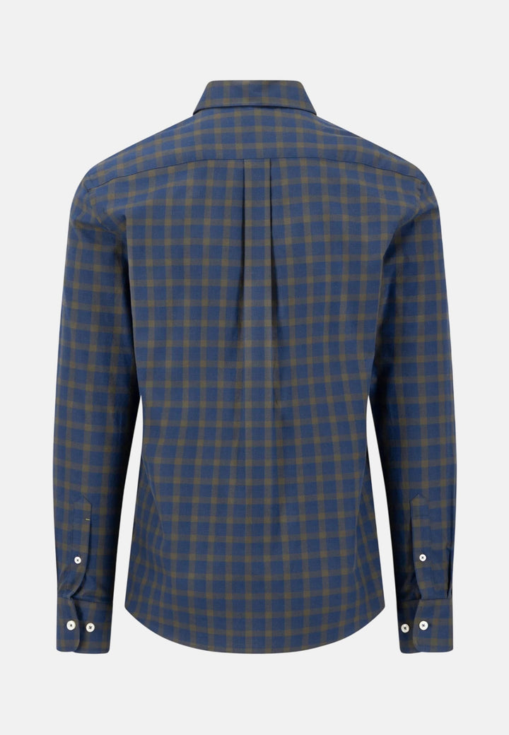Fynch-Hatton Two-Tone Check Button Down Shirt Cypress 16145480-749-M