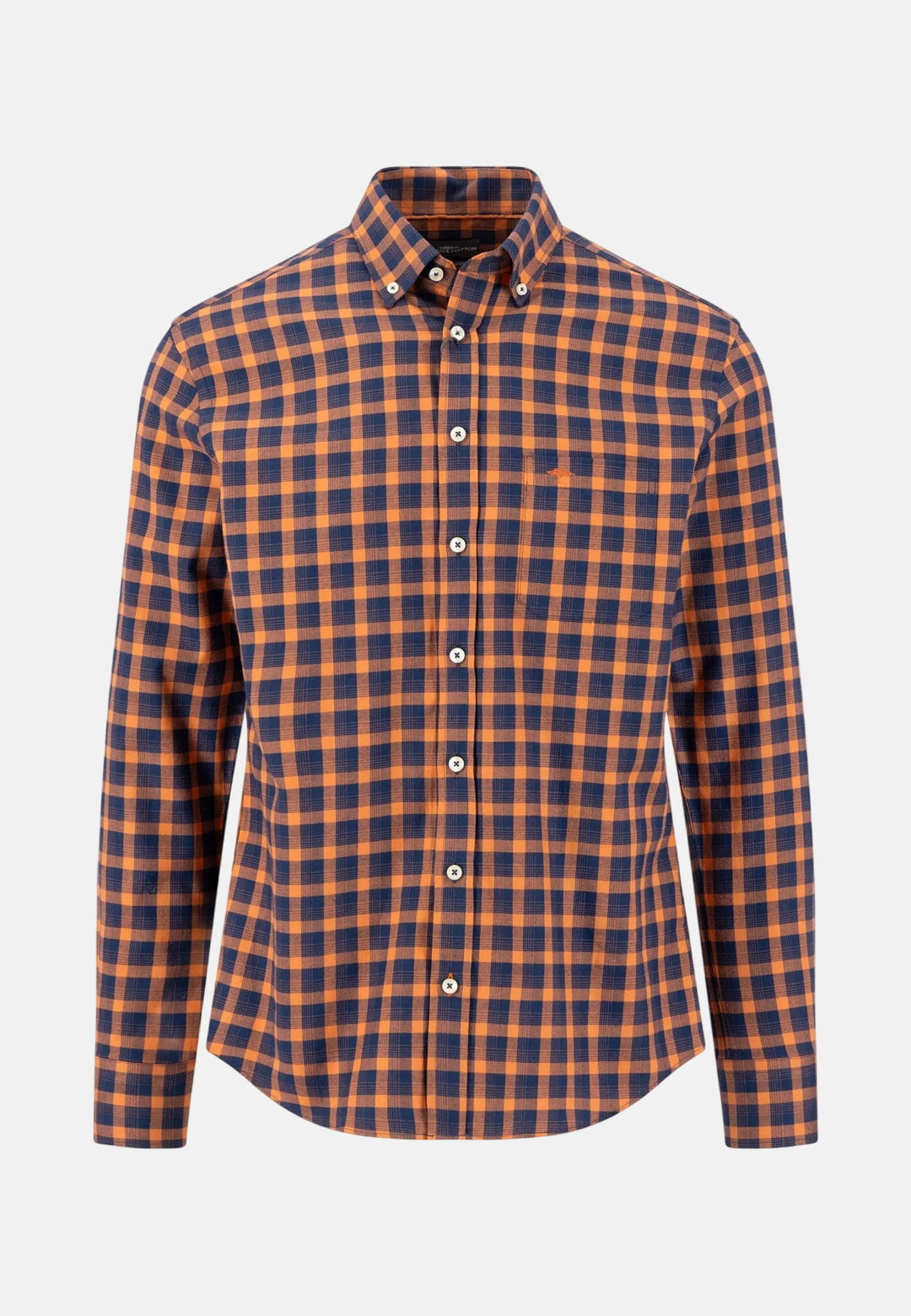 Fynch-Hatton Two-Tone Check Button Down Shirt Sienna 16145480-818-M