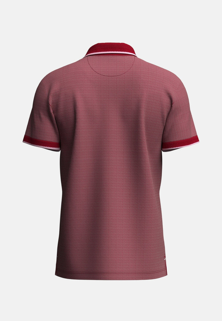Fynch - Hatton Two - Tone Pique Polo Shirt Cranberry Red - 16031904-341-M - fynch - hatton.co.uk