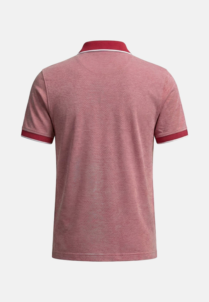 Fynch - Hatton Two - Tone Pique Polo Shirt Cranberry Red 16031904-341-M