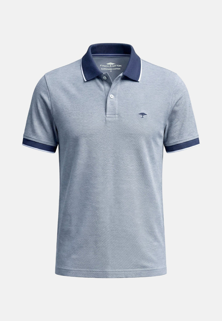 Fynch - Hatton Two - Tone Pique Polo Shirt Midnight 16031904-672-M