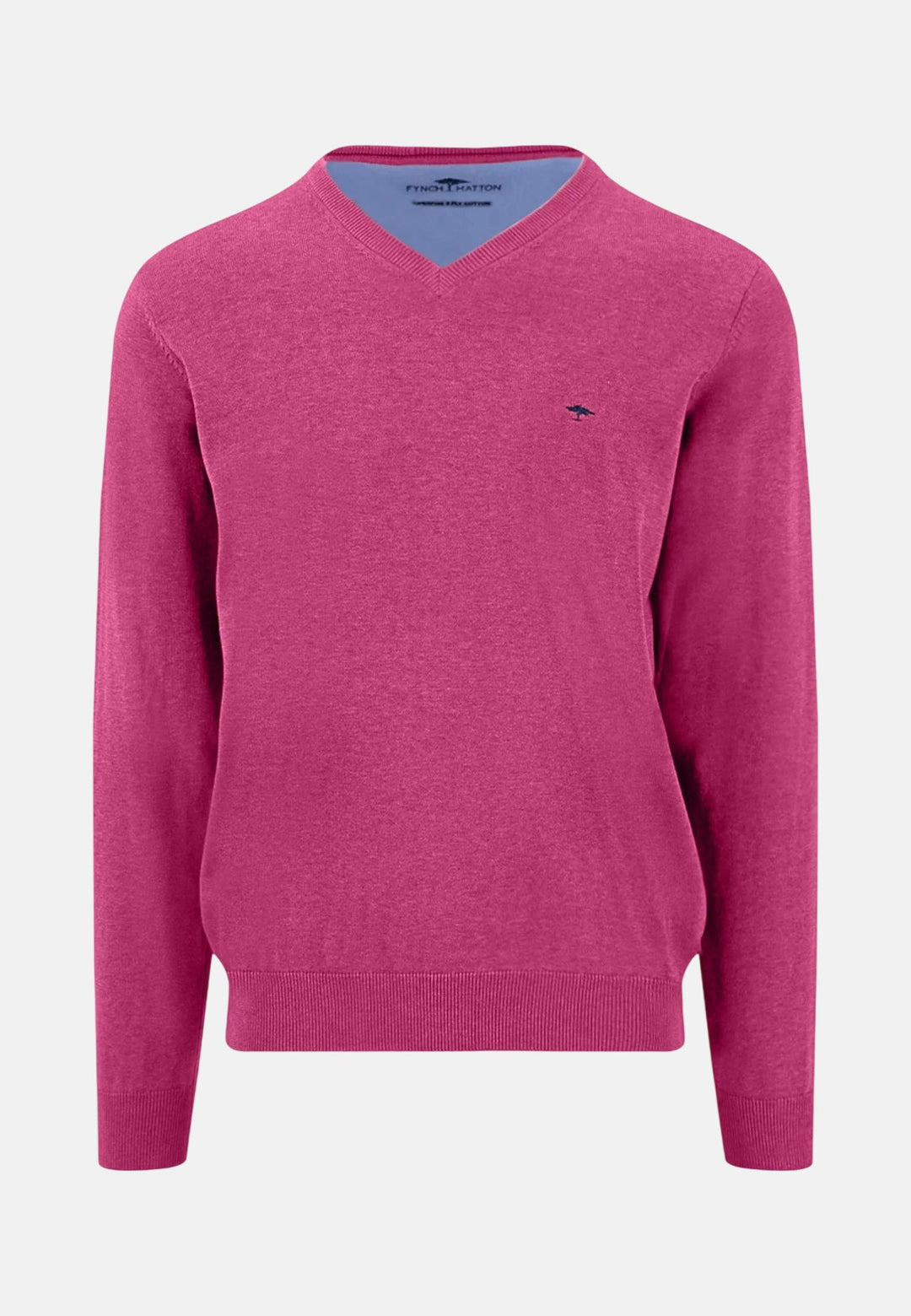 Fynch - Hatton V - Neck Fine Knit Cotton Sweater Malaga - 1613211-456-M - fynch - hatton.co.uk