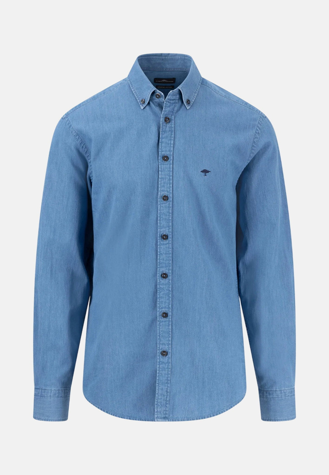 Fynch - Hatton Washed Denim Button Down Shirt Crystal Blue - 16028030-604-M - fynch - hatton.co.uk