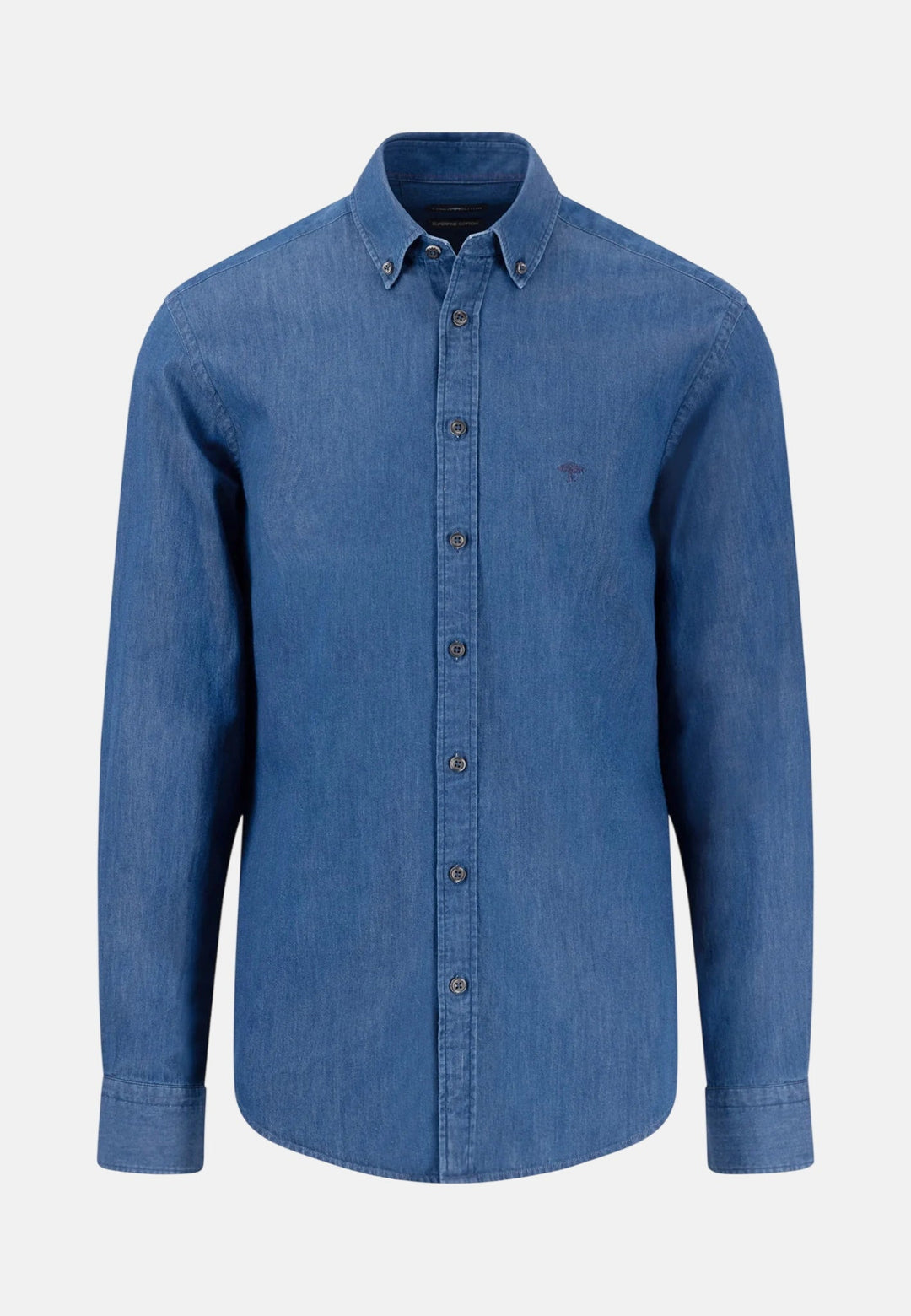 Fynch - Hatton Washed Denim Button Down Shirt Misty Blue - 16028030-638-M - fynch - hatton.co.uk