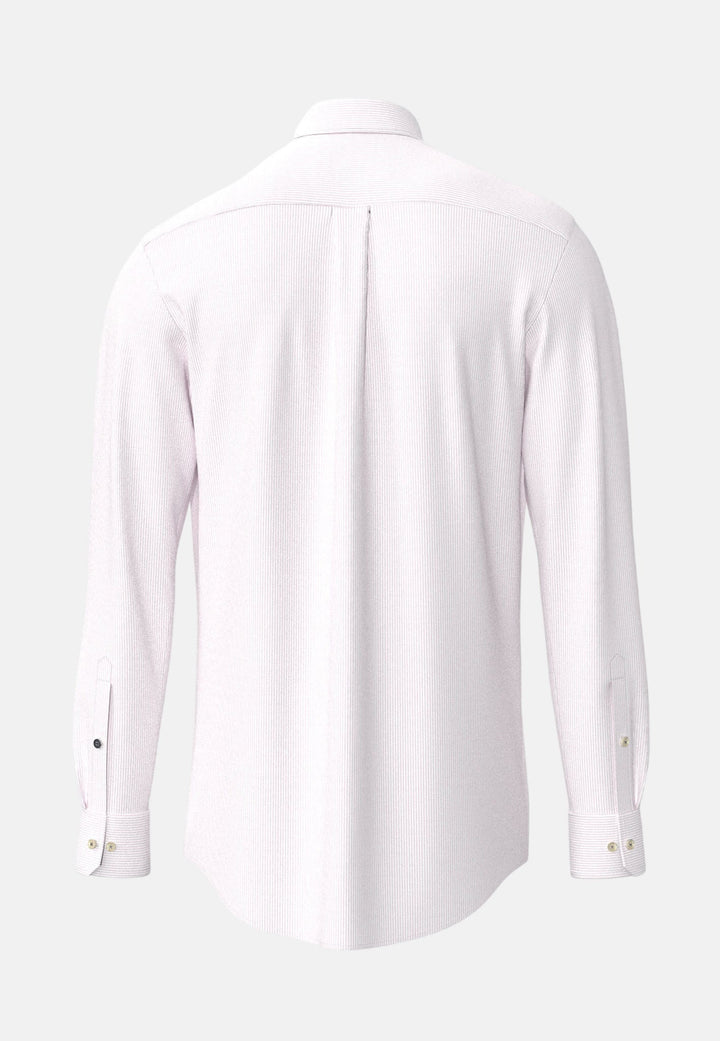 Fynch - Hatton Washed Oxford Bengal Stripe Button Down Shirt Magnolia - 16138320-464-M - fynch - hatton.co.uk