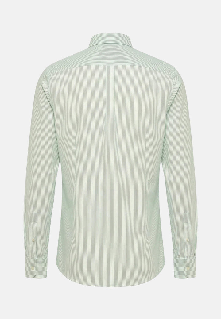 Fynch - Hatton Washed Oxford Bengal Stripe Button Down Shirt Mint - 16138320-744-M - fynch - hatton.co.uk