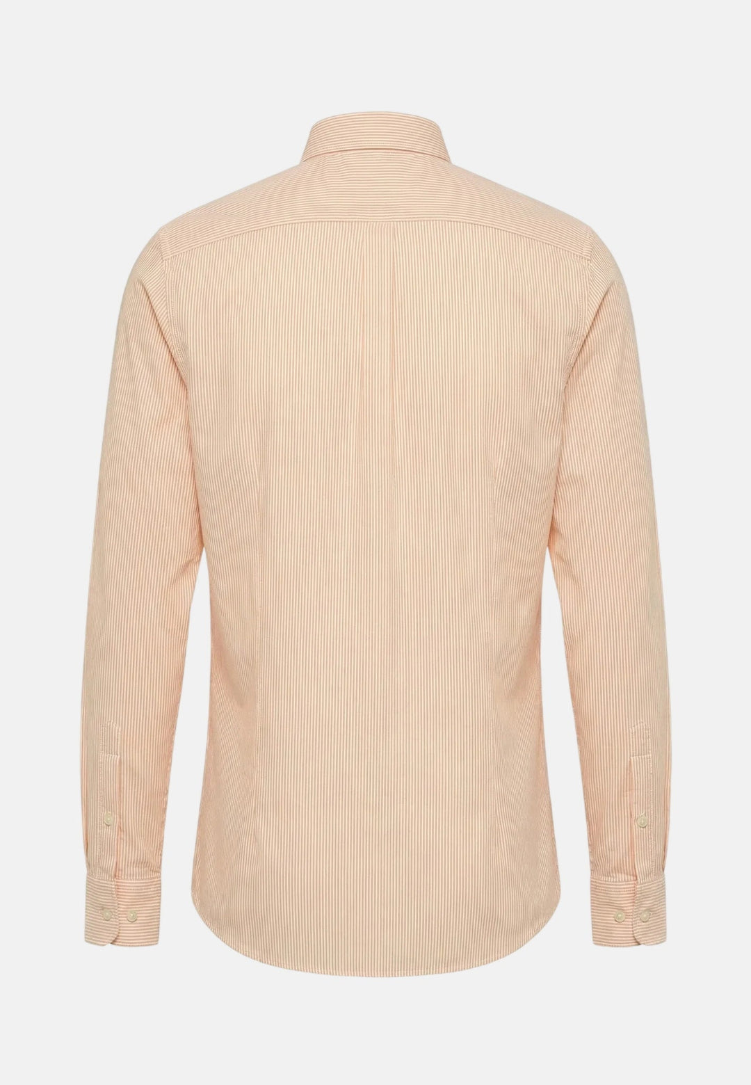 Fynch - Hatton Washed Oxford Bengal Stripe Button Down Shirt Tangerine - 16138320-212-M - fynch - hatton.co.uk
