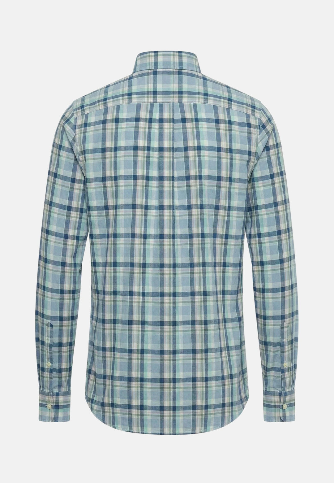 Fynch - Hatton Washed Oxford Check Button Down Shirt Mint - 16138410-744-M - fynch - hatton.co.uk