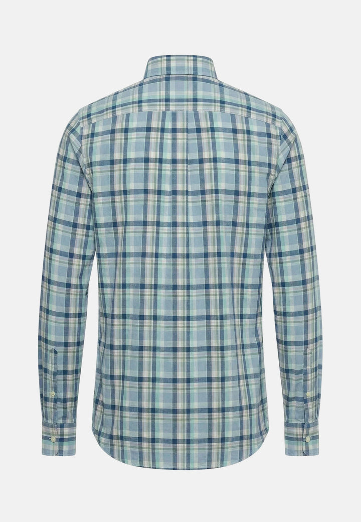 Fynch - Hatton Washed Oxford Check Button Down Shirt Mint - 16138410-744-M - fynch - hatton.co.uk