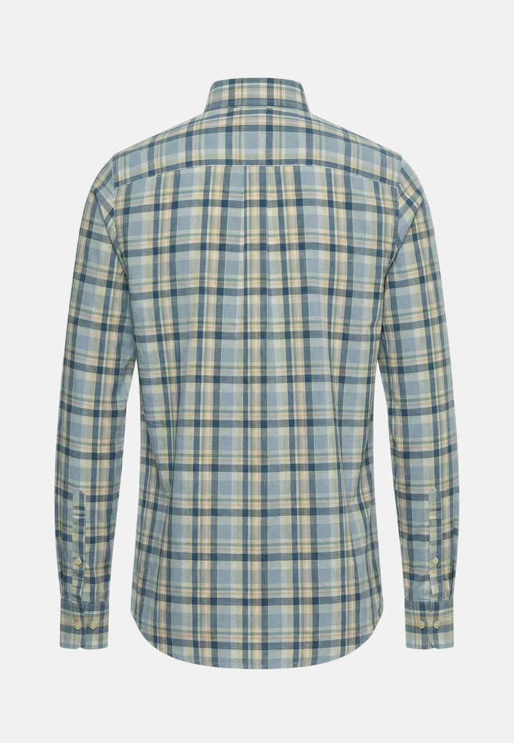 Fynch - Hatton Washed Oxford Check Button Down Shirt Pale Yellow - 16138410-113-M - fynch - hatton.co.uk