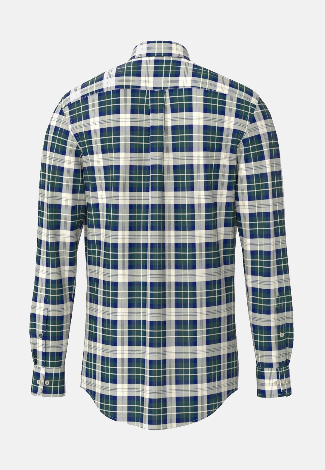 Fynch-Hatton Washed Oxford Check Button Down Shirt Teal 16078490-673-M
