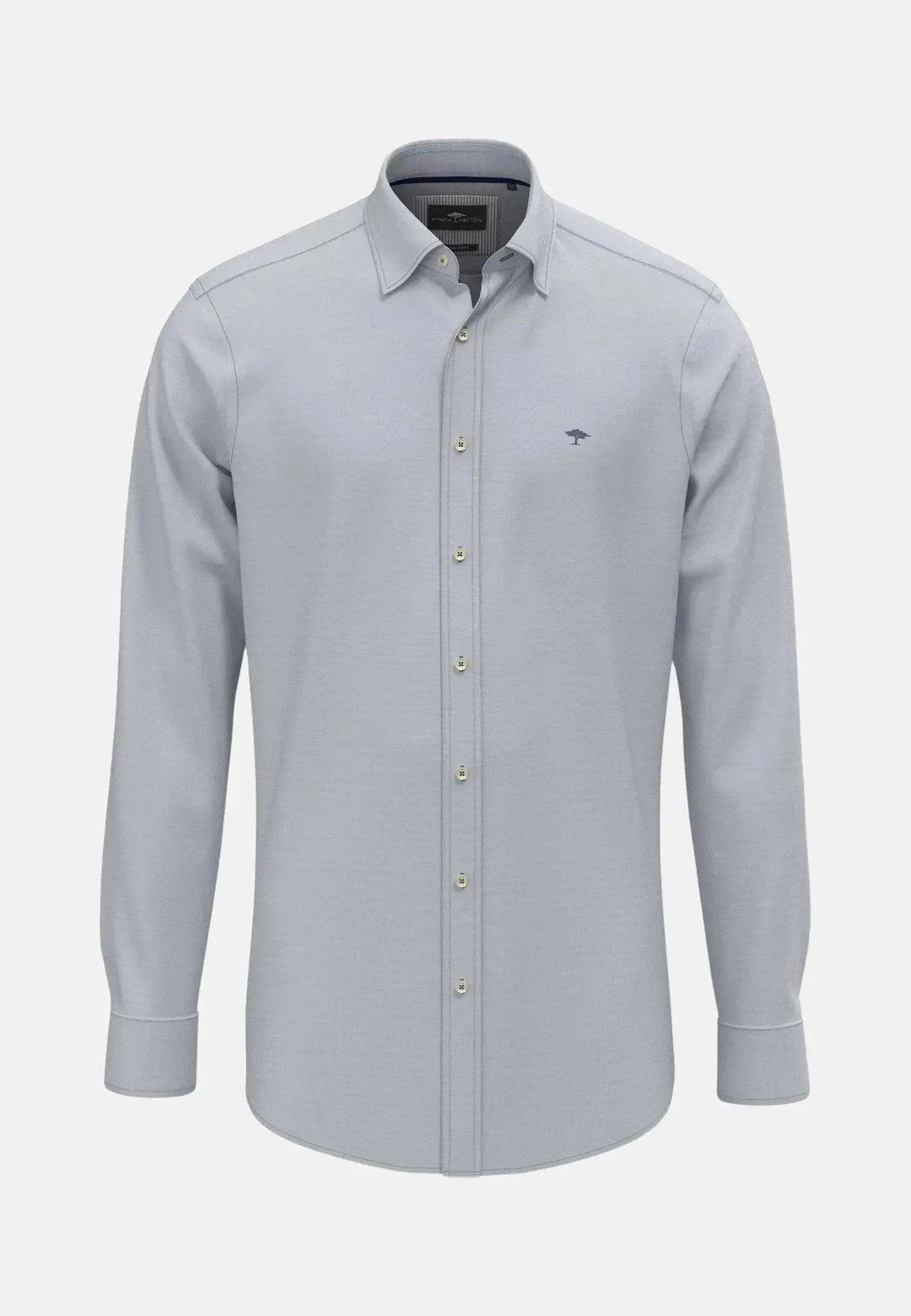 Fynch - Hatton Washed Oxford Kent Collar Shirt Misty Blue - 15088403-638-S - fynch - hatton.co.uk