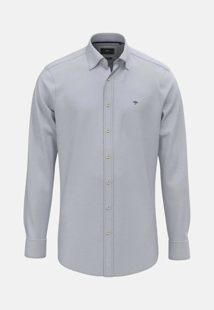 Fynch - Hatton Washed Oxford Kent Collar Shirt Misty Blue - 15088403-638-S - fynch - hatton.co.uk