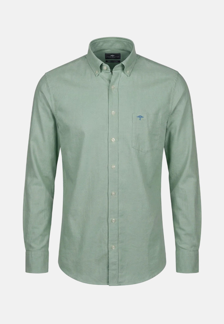 Fynch - Hatton Washed Oxford Solid Button Down Shirt Avocado 16138400-740-M