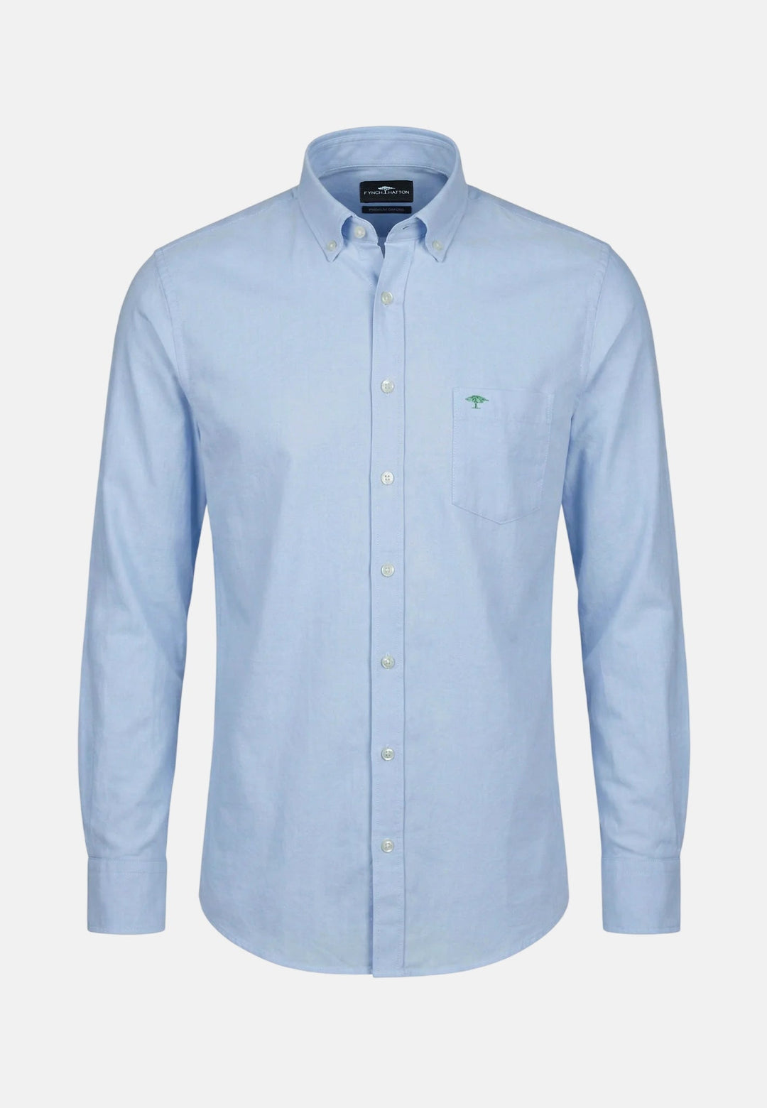 Fynch - Hatton Washed Oxford Solid Button Down Shirt Harbour Blue 16138400-654-M