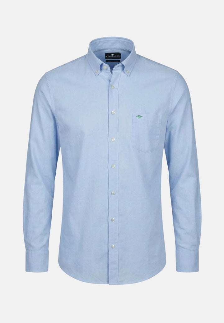 Fynch - Hatton Washed Oxford Solid Button Down Shirt Harbour Blue 16138400-654-M