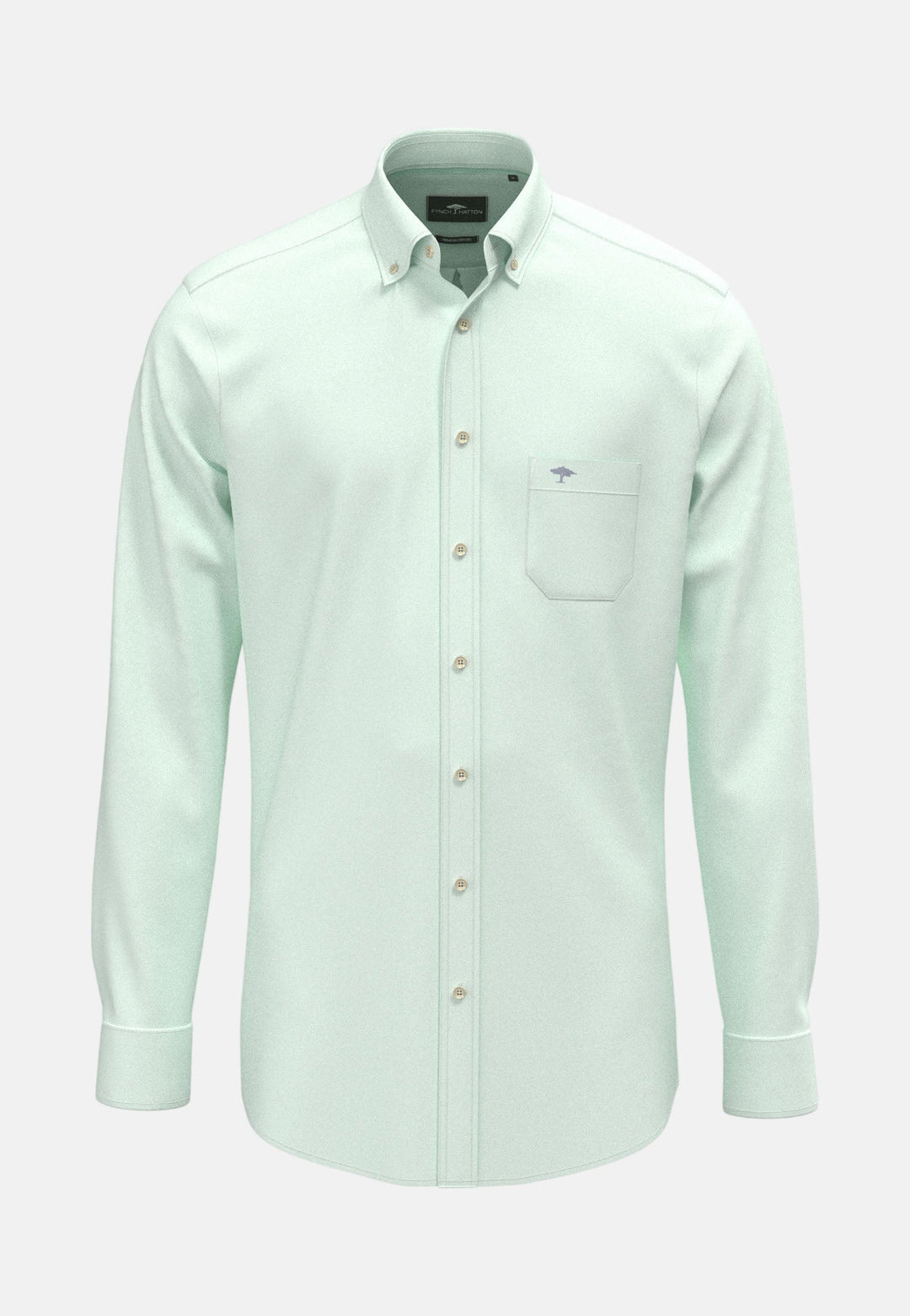 Fynch - Hatton Washed Oxford Solid Button Down Shirt Mint - 16138400-744-M - fynch - hatton.co.uk