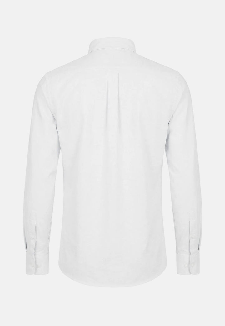 Fynch - Hatton Washed Oxford Solid Button Down Shirt White 16138400-802-M