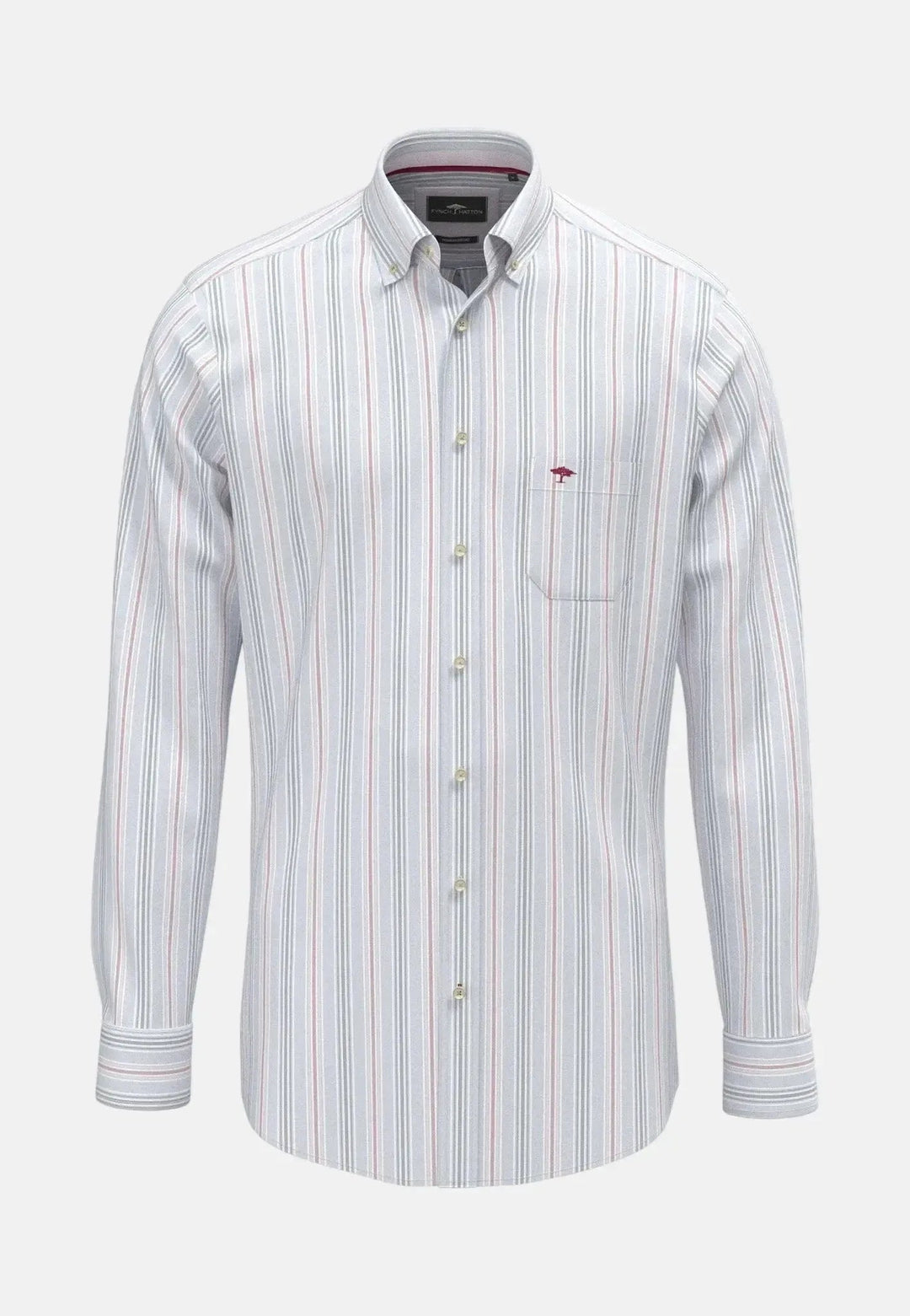 Fynch - Hatton - Washed Oxford Stripe Button Down Shirt New Breeze - 16028280-653-M