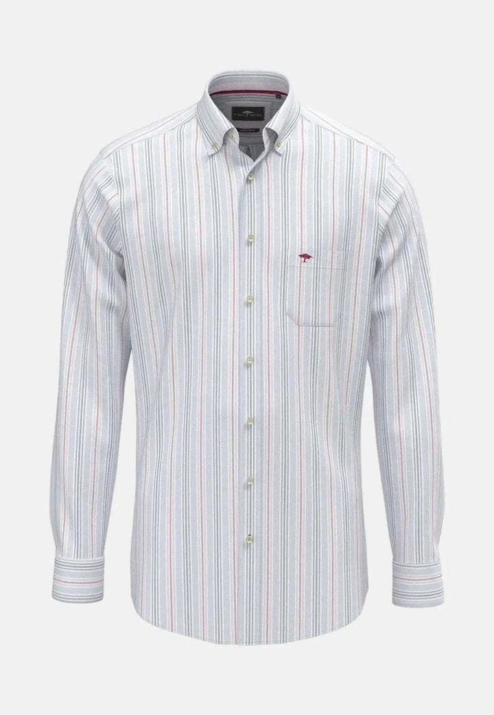 Fynch - Hatton - Washed Oxford Stripe Button Down Shirt New Breeze - 16028280-653-M