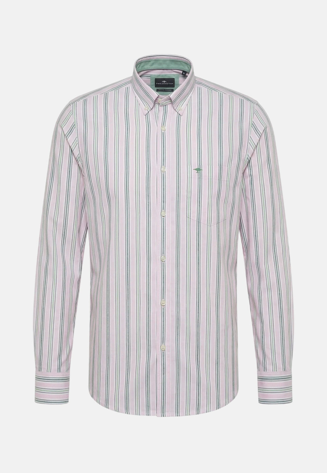 Fynch - Hatton Washed Oxford Stripe Shirt Magnolia - 16028280-464-M - fynch - hatton.co.uk