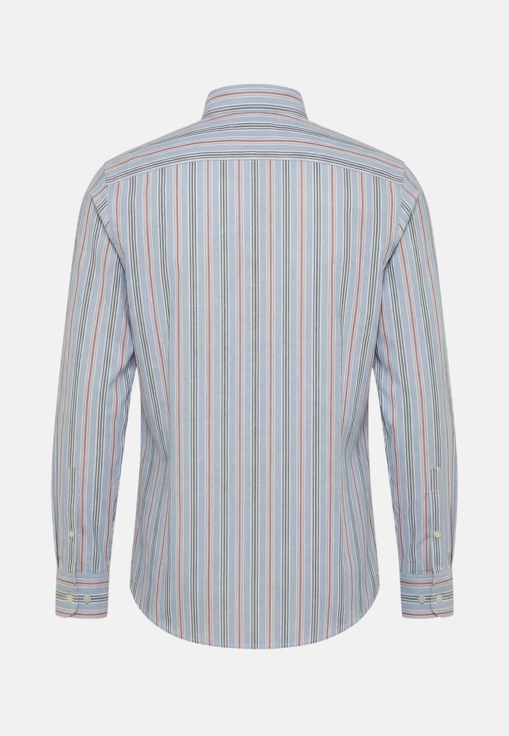 Fynch - Hatton Washed Oxford Stripe Shirt New Breeze - 16028280-653-M - fynch - hatton.co.uk
