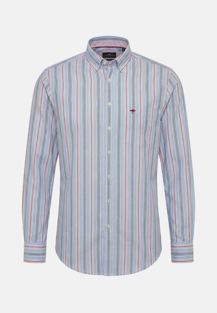 Fynch - Hatton Washed Oxford Stripe Shirt New Breeze - 16028280-653-M - fynch - hatton.co.uk